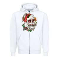 White Kinda merry kinda scary Zipper Hoodie - RanaPortraitStore