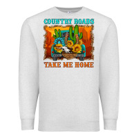 Oatmeal Heather country roads take me home Premium Sweatshirt - HRA Design Shop