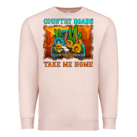 Pale Pink country roads take me home Premium Sweatshirt - HRA Design Shop