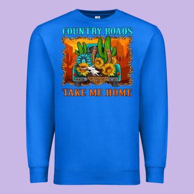 Country Roads Take Me Home Premium Sweatshirt Designed By Hra Design Shop