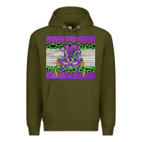 Army Green mardi gras  mask Premium Hoodie - BarkalooDesign