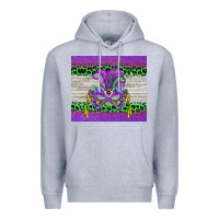 Heather Grey mardi gras  mask Premium Hoodie - BarkalooDesign
