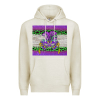 Oatmeal Heather mardi gras  mask Premium Hoodie - BarkalooDesign