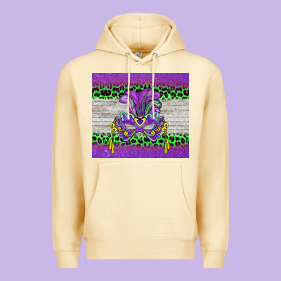 Mardi Gras  Mask Premium Hoodie Designed By Barkaloodesign
