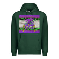 Sports Green mardi gras  mask Premium Hoodie - BarkalooDesign