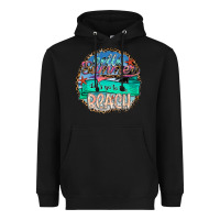 Black Hello Summer Let's Go To The Beach Heavyweight Hoodie - SublimationCraftShop