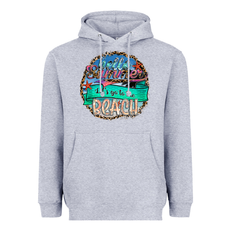 Hello Summer Let's Go To The Beach Heavyweight Hoodie by SublimationCraftShop | Teevron