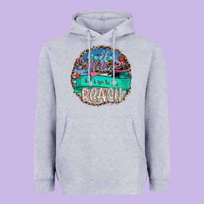 Hello Summer Let's Go To The Beach Heavyweight Hoodie Designed By Sublimationcraftshop