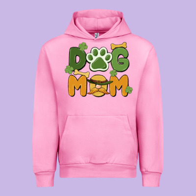 St. Patricks Day Dog Mom Urban Hoodie Designed By Maliassmallbusiness