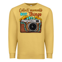 Antique Gold collect moments not things sunflower gemstone vintage camera Premium Sweatshirt - FaDigitalArtStudio