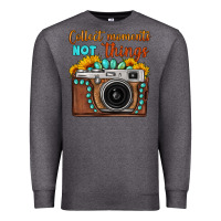 Charcoal Heather collect moments not things sunflower gemstone vintage camera Premium Sweatshirt - FaDigitalArtStudio