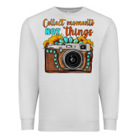 Dove Grey collect moments not things sunflower gemstone vintage camera Premium Sweatshirt - FaDigitalArtStudio