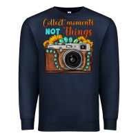 Navy collect moments not things sunflower gemstone vintage camera Premium Sweatshirt - FaDigitalArtStudio