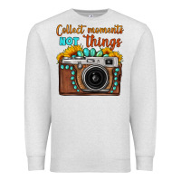 Oatmeal Heather collect moments not things sunflower gemstone vintage camera Premium Sweatshirt - FaDigitalArtStudio