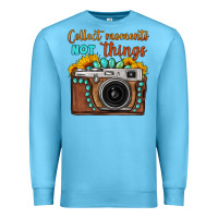 Ocean Blue collect moments not things sunflower gemstone vintage camera Premium Sweatshirt - FaDigitalArtStudio