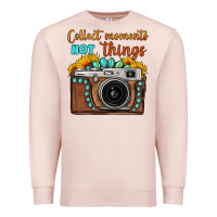 Pale Pink collect moments not things sunflower gemstone vintage camera Premium Sweatshirt - FaDigitalArtStudio
