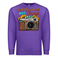 Purple collect moments not things sunflower gemstone vintage camera Premium Sweatshirt - FaDigitalArtStudio