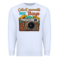 White collect moments not things sunflower gemstone vintage camera Premium Sweatshirt - FaDigitalArtStudio
