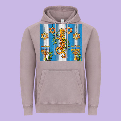 Shalom With Star Of David Vintage Hoodie Designed By Adodesignshop