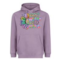 Lavender Don't Worry Be Hippie Heavyweight Hoodie - CowhideDigitalArt