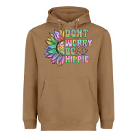 Toasted Coconut Don't Worry Be Hippie Heavyweight Hoodie - CowhideDigitalArt