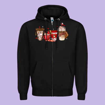 Zipper Hoodie baseball coffee cups