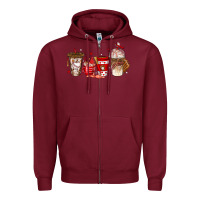 Burgundy baseball coffee cups Zipper Hoodie - texasbilliewilder