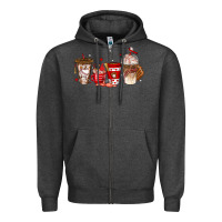 Charcoal Heather baseball coffee cups Zipper Hoodie - texasbilliewilder