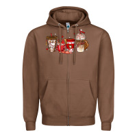 Chestnut baseball coffee cups Zipper Hoodie - texasbilliewilder