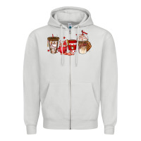 Dove Grey baseball coffee cups Zipper Hoodie - texasbilliewilder
