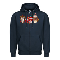 Navy baseball coffee cups Zipper Hoodie - texasbilliewilder