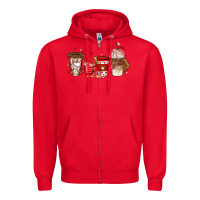 Red baseball coffee cups Zipper Hoodie - texasbilliewilder
