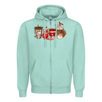 Seafoam baseball coffee cups Zipper Hoodie - texasbilliewilder
