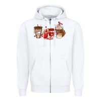 White baseball coffee cups Zipper Hoodie - texasbilliewilder