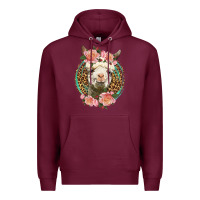 Burgundy western llama and roses Premium Hoodie - LillyAllenDesigns