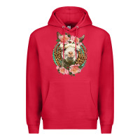 Cardinal western llama and roses Premium Hoodie - LillyAllenDesigns