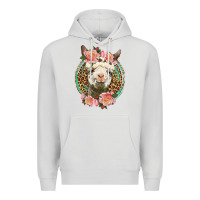 Dove Grey western llama and roses Premium Hoodie - LillyAllenDesigns