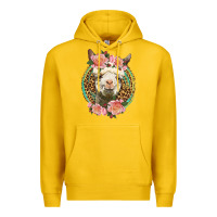 Lemon western llama and roses Premium Hoodie - LillyAllenDesigns