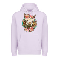 Lilac western llama and roses Premium Hoodie - LillyAllenDesigns