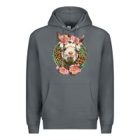 Rock western llama and roses Premium Hoodie - LillyAllenDesigns