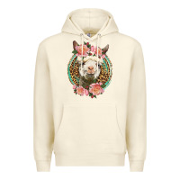 Sandshell western llama and roses Premium Hoodie - LillyAllenDesigns