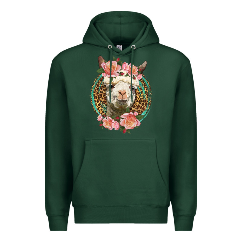Western Llama And Roses Premium Hoodie by LillyAllenDesigns | Teevron