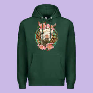 Western Llama And Roses Premium Hoodie Designed By Lillyallendesigns