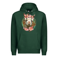 Sports Green western llama and roses Premium Hoodie - LillyAllenDesigns