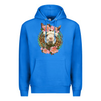 True Royal western llama and roses Premium Hoodie - LillyAllenDesigns