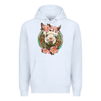 White western llama and roses Premium Hoodie - LillyAllenDesigns