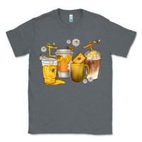 Charcoal Heather coffee cups bumble bee Classic Tee - texasbilliewilder