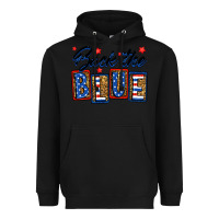 Black Back the blue Heavyweight Hoodie - Neo Western