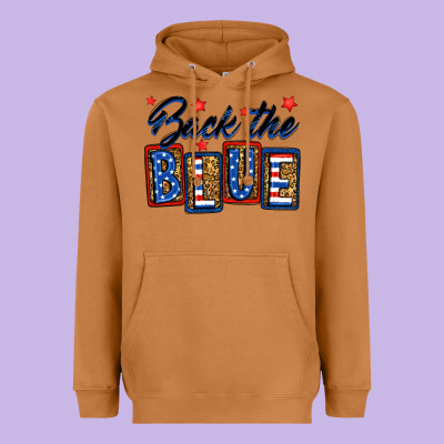 Back The Blue Heavyweight Hoodie Designed By Neo Western