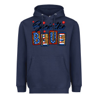Navy Back the blue Heavyweight Hoodie - Neo Western